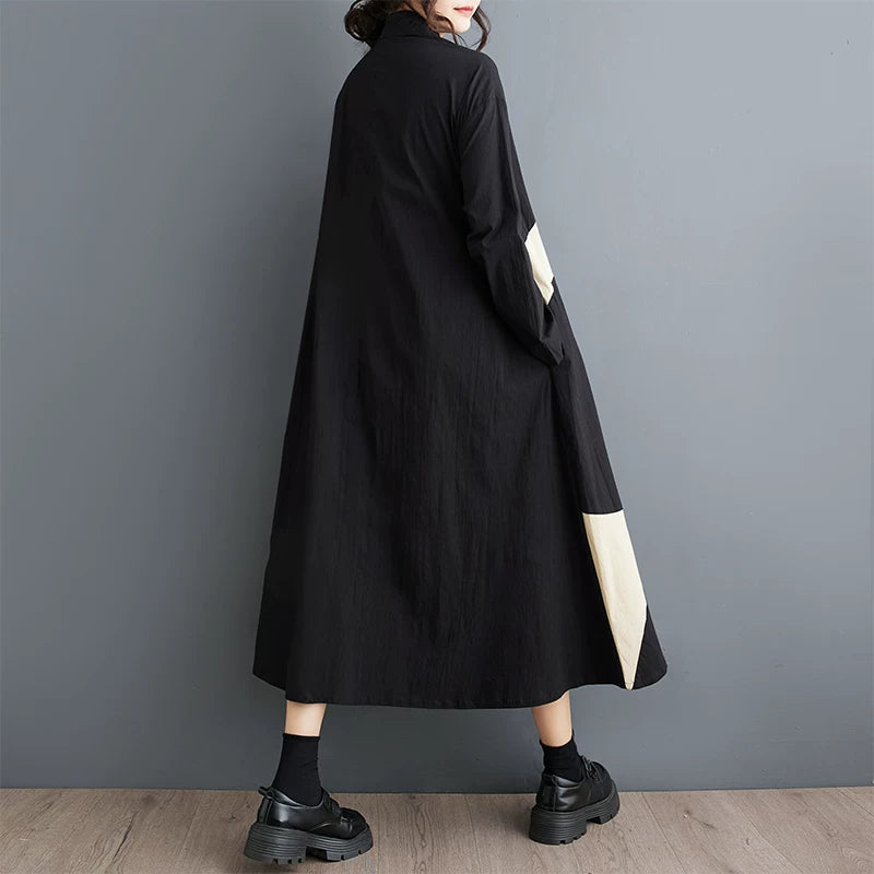 【ワンピース】大きいサイズ花柄シャツワンピース レディース 秋新作 長袖 襟付き 前開き ゆったり 体型カバー【SHシリーズ】