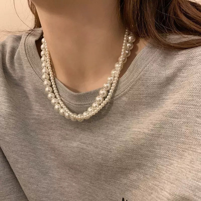 雙層珍珠項鍊｜復古優雅疊戴感飾品