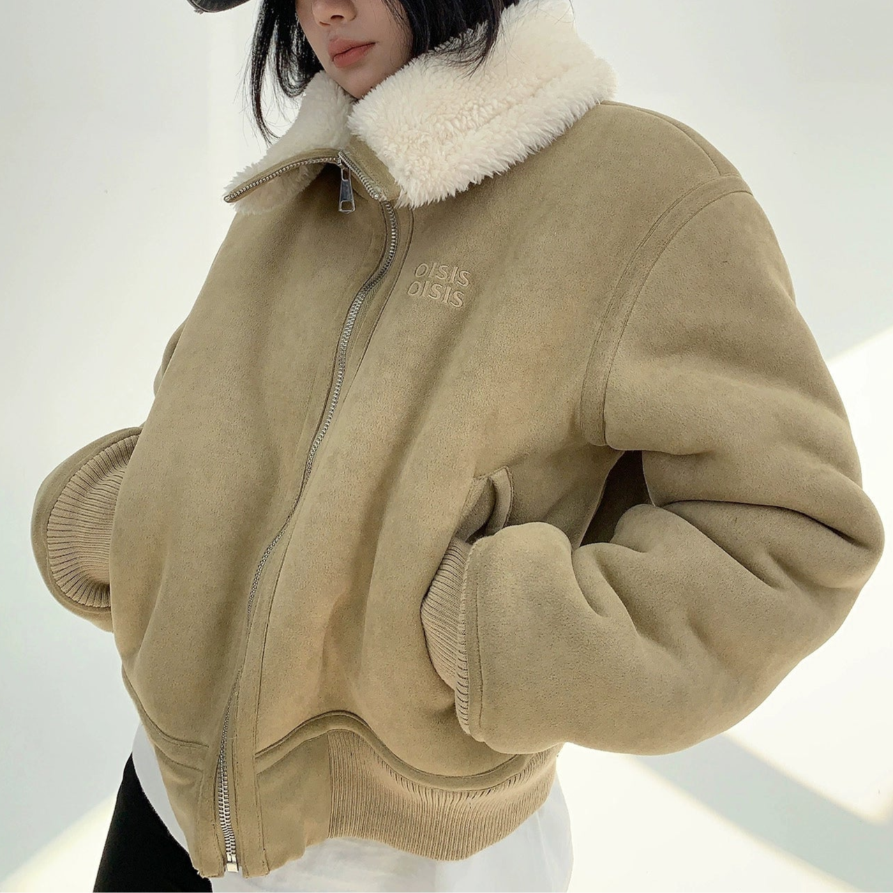 【24AW】【15～20日内発送】【アウター】韓国風 厚い保温 ファー一体型 スタンドネック ジャケット【FCシリーズ】