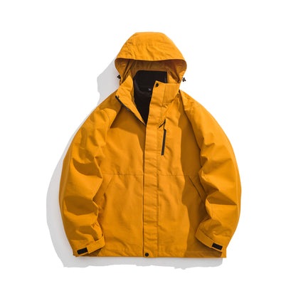 【アウター】ユニセックス アウトドア マウンテンパーカー ゆったりシルエット 3WAY仕様 着脱可能 カップル向け ジャケット【FCシリーズ】