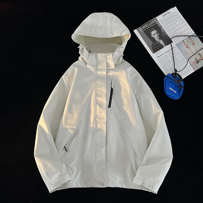 【アウター】ユニセックス アウトドア マウンテンパーカー ゆったりシルエット 3WAY仕様 着脱可能 カップル向け ジャケット【FCシリーズ】