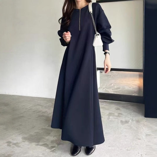 【ワンピース】秋冬 ロング丈 前後2WAY 長袖 スウェットワンピース【JZシリーズ】