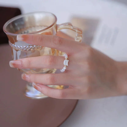 【🎁 B2G1｜先行スタート！】【グッズ】黒白ネコ レジン リング レディース カップル ペア 小众 可愛い 学生 ギフト