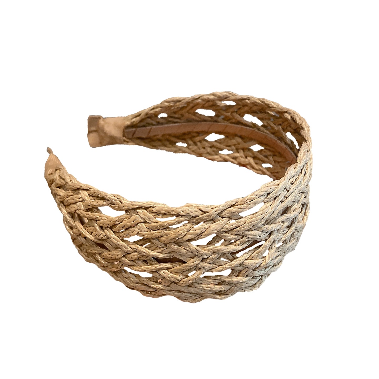 【グッズ】エレガント リゾート風 旅行 夏 藤編み ヘアバンド ヘアアクセサリー /幅5.5cm