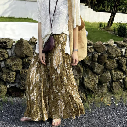【ボトムス】フフレンチテイスト 小花柄 フレアスカート レディース 春夏 ロング丈 ハイウエスト 上品 フェミニン 大人可愛い【SHシリーズ】