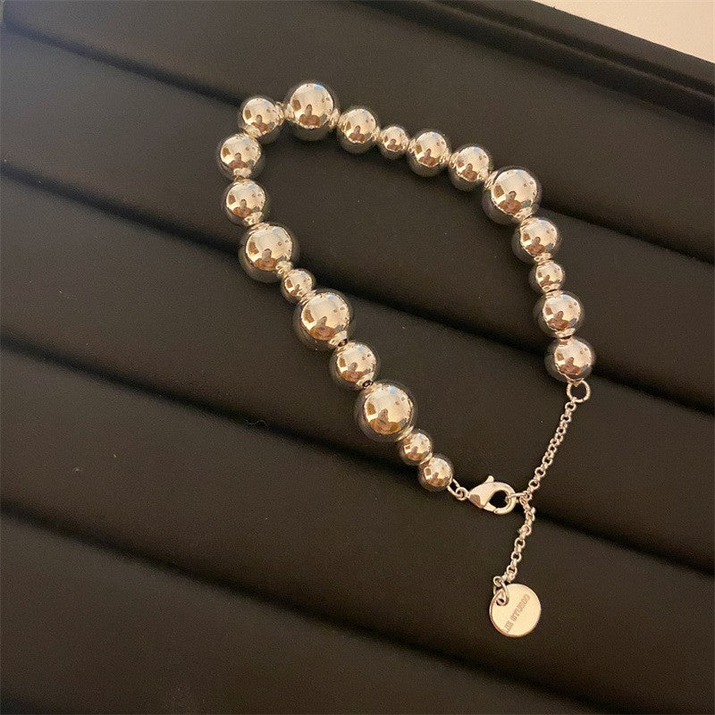 銀色圓珠手鍊｜疊戴風簡約INS風飾品