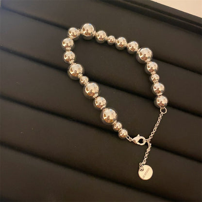 銀色圓珠手鍊｜疊戴風簡約INS風飾品