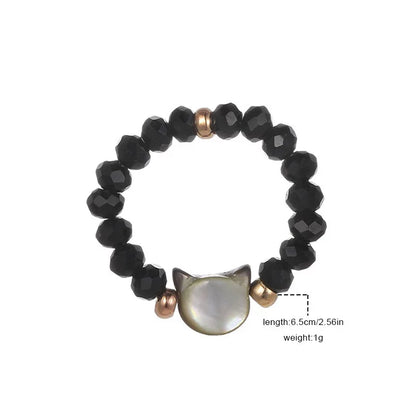 【🎁 B2G1｜先行スタート！】【グッズ】黒白ネコ レジン リング レディース カップル ペア 小众 可愛い 学生 ギフト