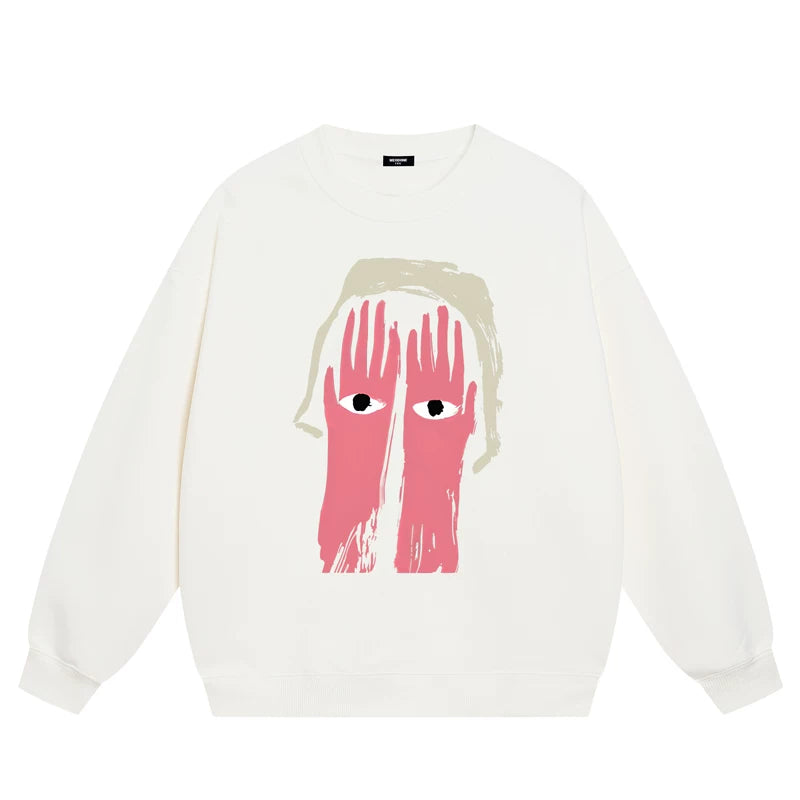 【トップス】ラウンドネック 裏起毛 カートゥーン パーカー 【FCシリーズ】