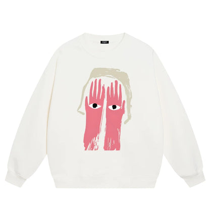 【トップス】ラウンドネック 裏起毛 カートゥーン パーカー 【FCシリーズ】