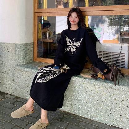 2点セット【セットアップ】デザイン感 ニット上下セット レディース 秋新作 韓国風気質 セーター+ スカート 2点セット【JZシリーズ】