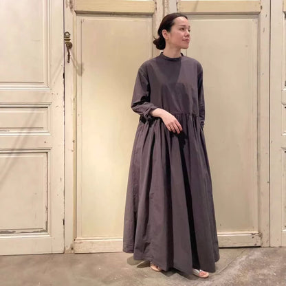 【ワンピース 】ゆったり 大きめサイズ 長袖 シャツワンピース