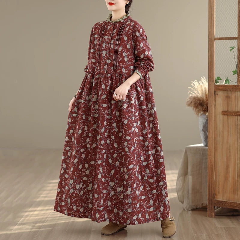 期間限定⭐️60%OFF【ワンピース】大きいサイズ プリント  フリルカラー 長袖 ワンピース 【SHシリーズ】