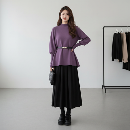 【セットアップ】きれいな ニット セーター + スカート 【JZシリーズ】