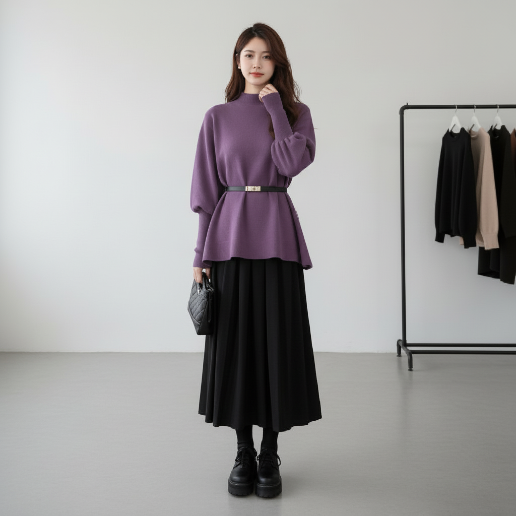 【セットアップ】きれいな ニット セーター + スカート 【JZシリーズ】