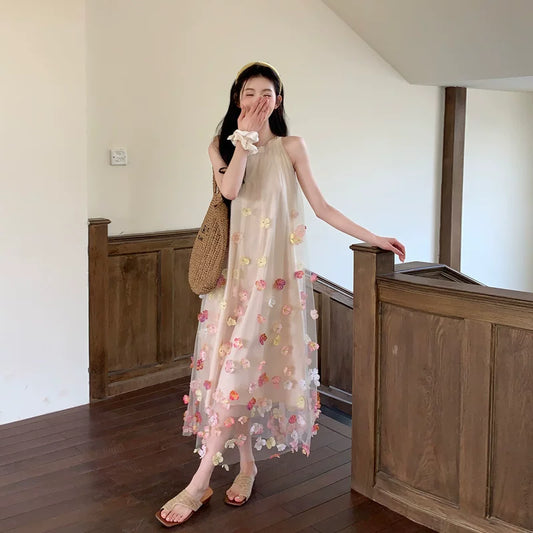 【ワンピース】ホルターネック リゾート風 極美 ノースリーブ ワンピース 【SHシリーズ】