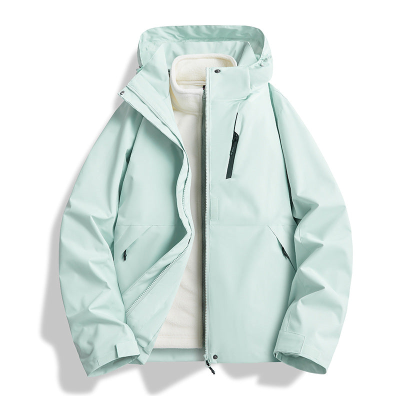 【アウター】ユニセックス アウトドア マウンテンパーカー ゆったりシルエット 3WAY仕様 着脱可能 カップル向け ジャケット【FCシリーズ】