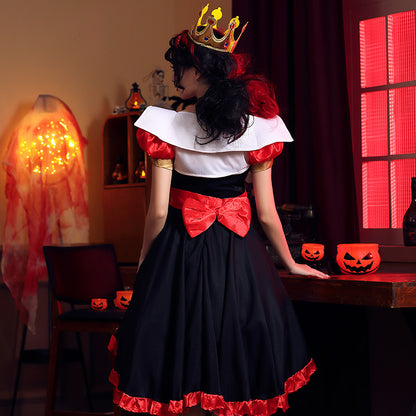 【ハロウィン】ハートの女王 魔女 トランプ 貴族風 仮装 コスプレ 演出服 お祭り トランプ柄ワンピース