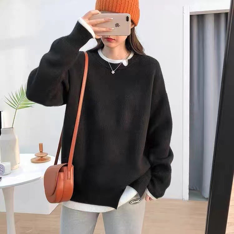 【トップス】春秋冬 人気 合わせやすい 若見え ニットセーター