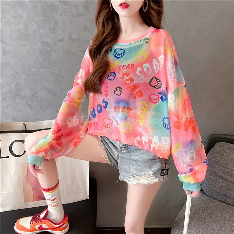 60%OFF⭐️【トップス】アイスシルク 薄手 ゆったり 合わせやすい 長袖Tシャツ【SHシリーズ】