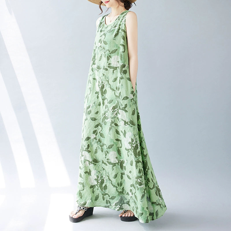 【ワンピース】バカンス風 ビーチワンピース 花柄 ノースリーブワンピース【SHシリーズ】