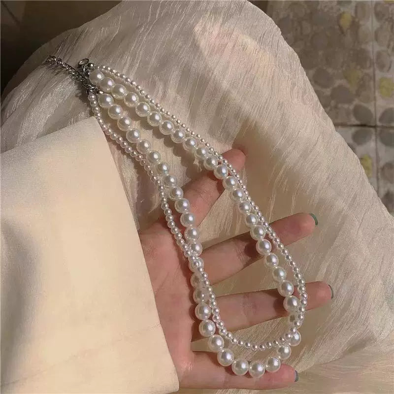 雙層珍珠項鍊｜復古優雅疊戴感飾品