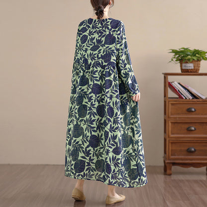 期間限定🍂60%OFF【ワンピース】花柄ワンピース レディース 春秋新作 コットン 長袖 ロング丈 フレア 大きいサイズ【SHシリーズ】