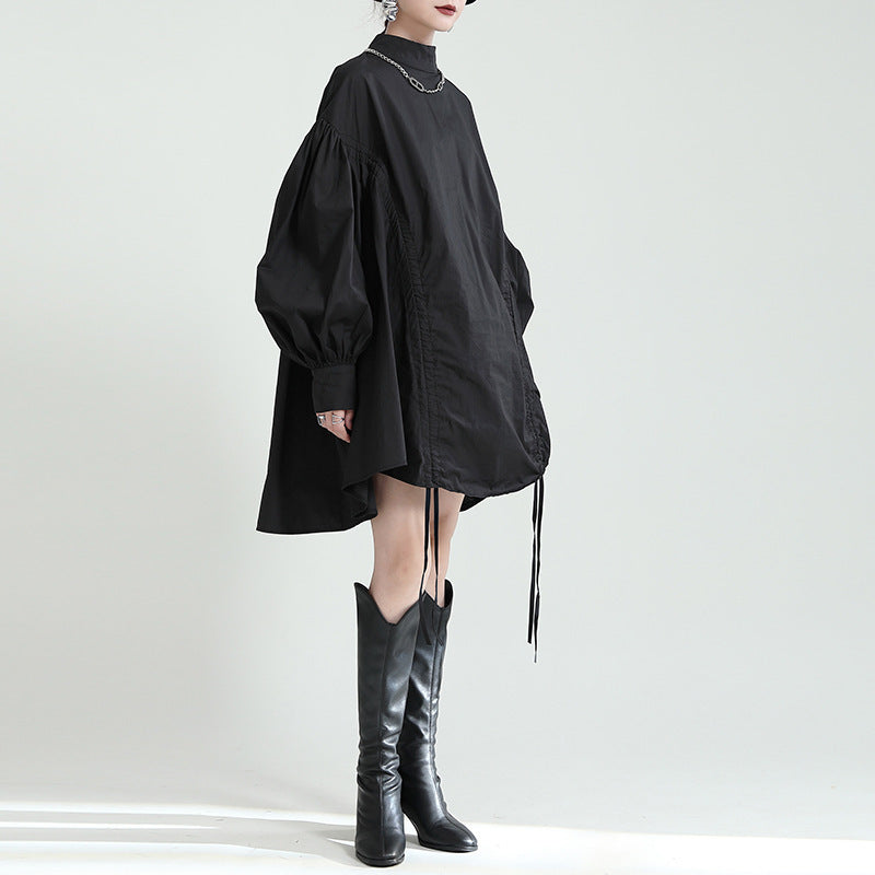 【トップス】春 秋 冬 ゆるリラックス 立襟 レトロ シャツ 【AHシリーズ】