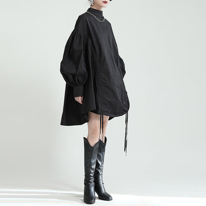 【トップス】春 秋 冬 ゆるリラックス 立襟 レトロ シャツ 【AHシリーズ】