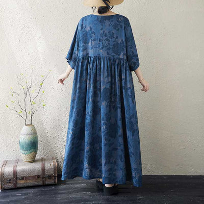 【ワンピース】ヴィンテージ風 花柄ワンピース レディース 夏 半袖 Aライン ノースリーブ ゆったりシルエット 大人可愛い【SHシリーズ】