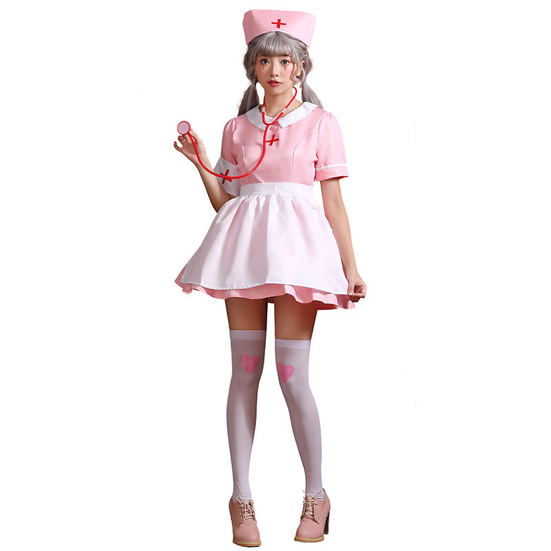 【ハロウィン】ナース コスチューム メイド ナースドレス 医療職 コスプレ パーティー衣装 レディース
