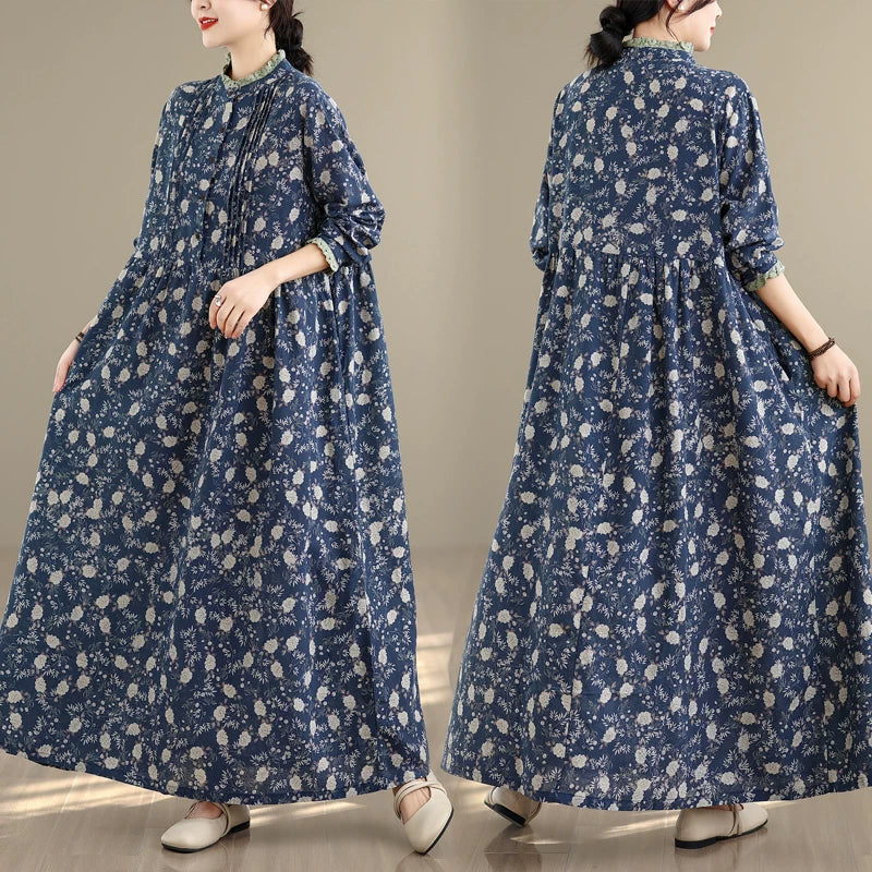 期間限定⭐️60%OFF【ワンピース】ルーズ プリント 花柄 長袖 ワンピース 【SHシリーズ】