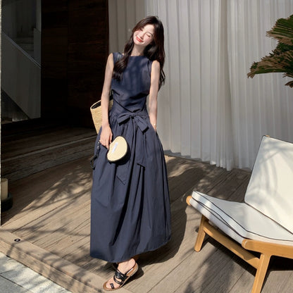 【ワンピース】夏 フレンチ風エレガント 通勤＆デイリー兼用 ノースリーブバルーンワンピース【JZシリーズ】【SNシリーズ】