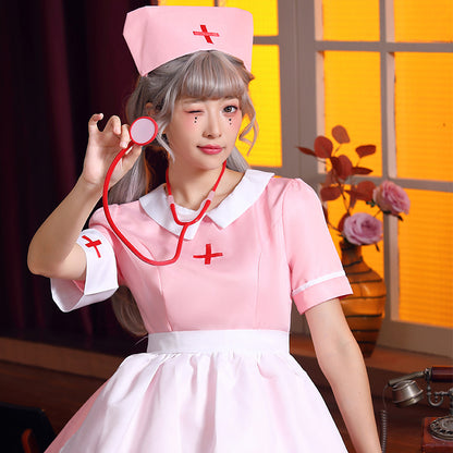 【ハロウィン】ナース コスチューム メイド ナースドレス 医療職 コスプレ パーティー衣装 レディース