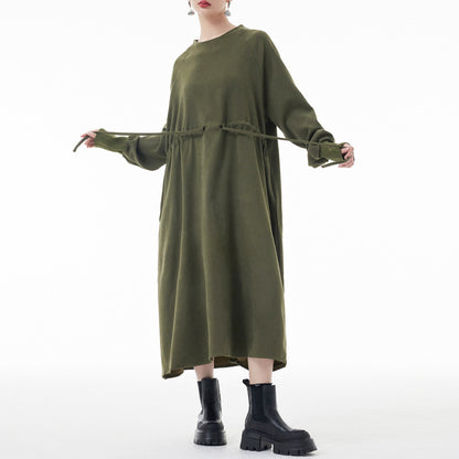 【24AW】【ワンピース】ラウンドネック ゆるリラックス 長袖 ワンピース