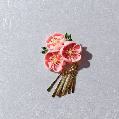 【セットアップ】夏 手作り布製  髪飾り つまみ細工風 和風ヘアアクセサリー 【SHシリーズ】