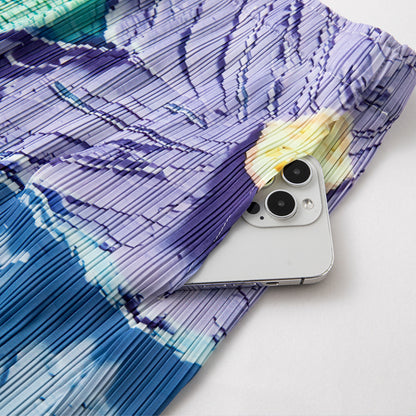 【ボトムス】夏 プリーツデザイン ハイウエスト 細見え 万能コーデ ミモレ丈 スカート 【SHシリーズ】