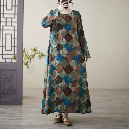 【ワンピース】大きいサイズ レディース 長袖 ワンピース リゾート風 ビーチドレス ボヘミアンスタイル ロングワンピース【SHシリーズ】