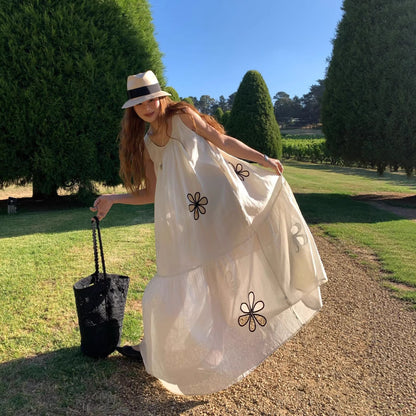 【ワンピース】透かしデザイン ナチュラル森系 キャミワンピース 【JZシリーズ】