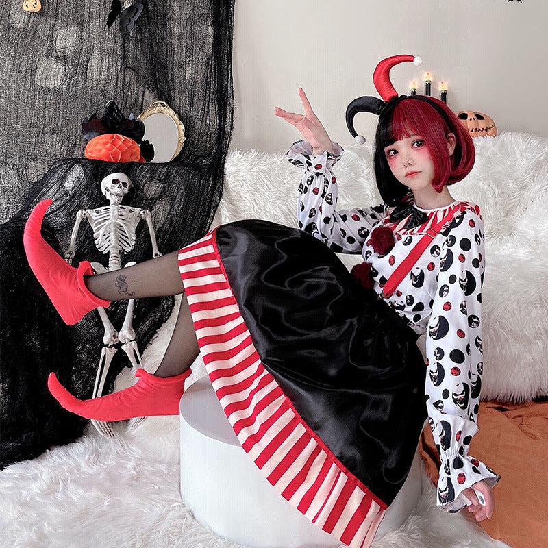 【ハロウィン】コスプレ サーカス ジョーカー ワンピース マジシャン 演出衣装 レディース 大人用