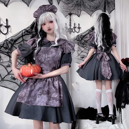 【ハロウィン】南瓜ウィッチコスプレ・ホラードール・メイド風・ダークゴシック・ヴァンパイアワンピース