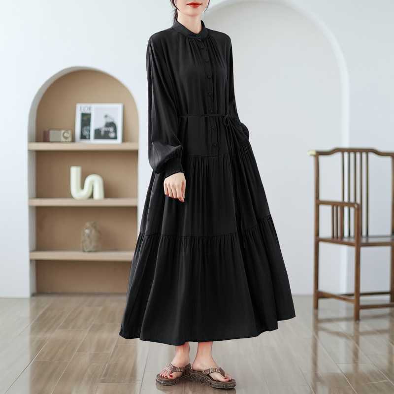 【ワンピース】春 秋 夏 大きいサイズ 細見え ロング ワンピース 【JZシリーズ】