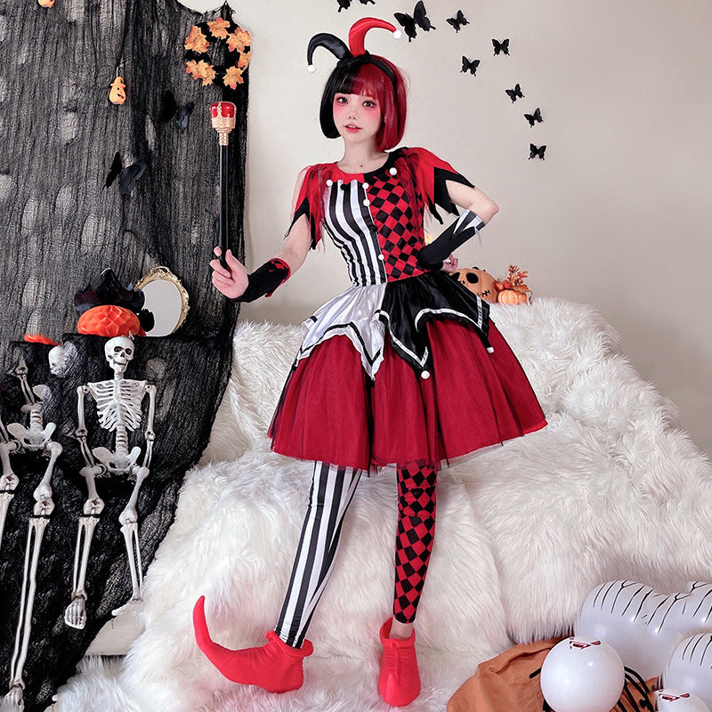 【ハロウィン】コスプレ  魔女 コスプレ 仮装 パーティー お祭り ワンピース ハーレークイーン コスチューム 演出衣装