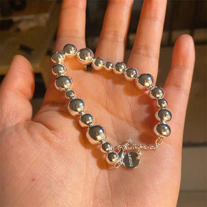 銀色圓珠手鍊｜疊戴風簡約INS風飾品