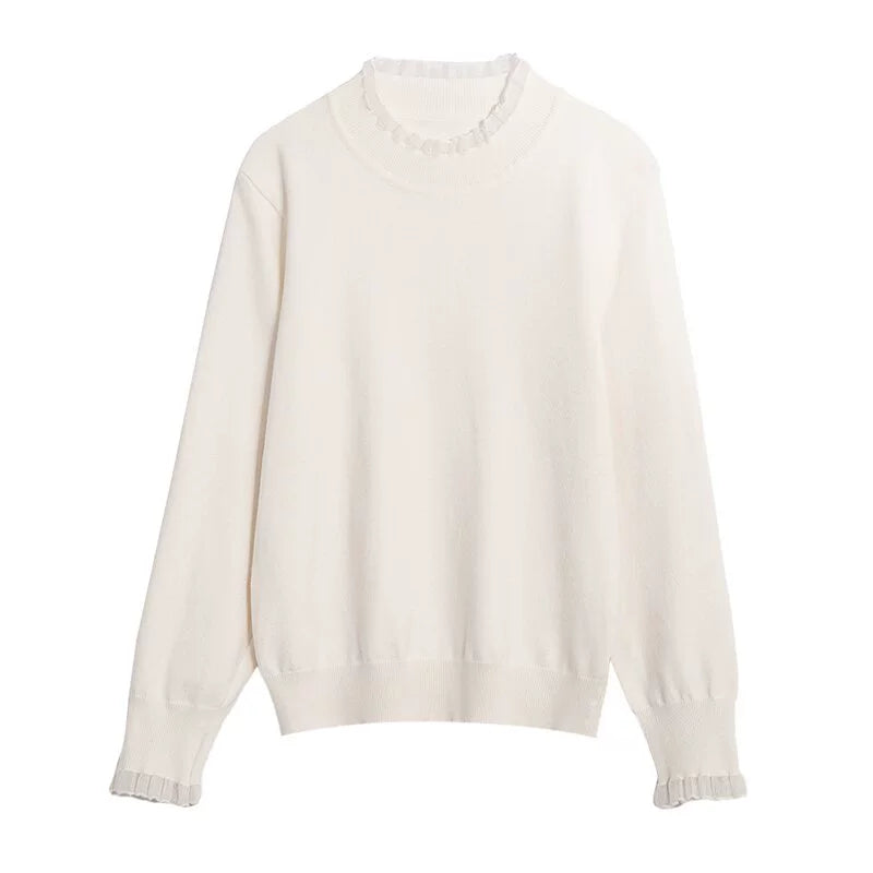 【トップス】◎インナー必須◎ レース切り替えメッシュニット Tシャツ【JZシリーズ】