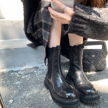 【シューズ】裏起毛 厚底 ストレートブーツ 【JZシリーズ】