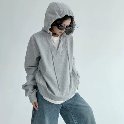 【24AW】【15～20日内発送】【トップス】シンプル 高級感 フェイクレイヤード パーカー【FCシリーズ】