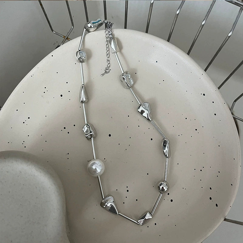 【🎁 B2G1｜先行スタート！】【グッズ】メタル×パール ネックレス レディース 高級感 個性派 チョーカー チョーカーネックレス