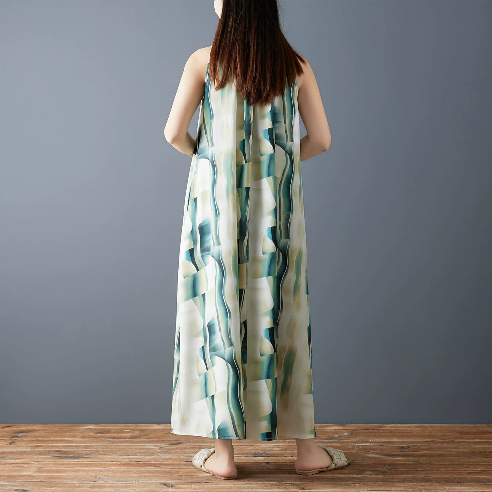 期間限定⭐️60%OFF【ワンピース】ノースリーブ ワンピース レディース 夏 シフォン ロングワンピース 花柄 ゆったり 体型カバー 薄手【SHシリーズ】
