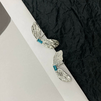 【🎁 B2G1｜先行スタート！】【グッズ】クール系 蝶結びイヤーカフ レディース 夏 高級感 キラキララインストーン イヤークリップ ノンホール ピアス